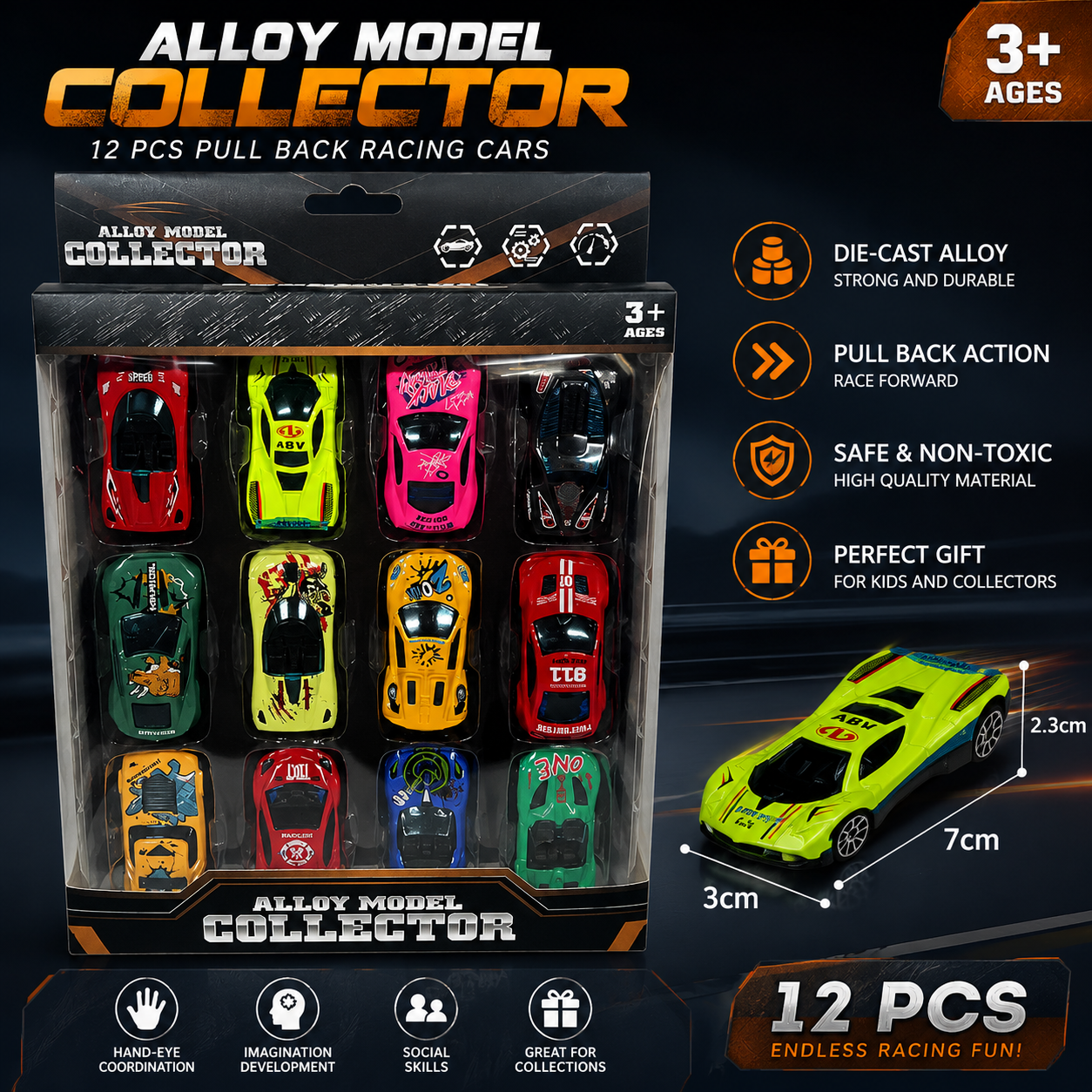 Pull-back mini racing car NO.37