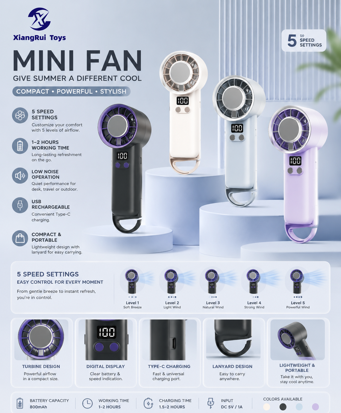 Rechargeable Handheld Fan NO.21