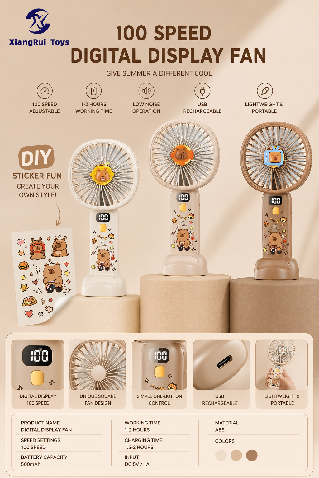 DIY USB Rechargeable Handheld Fan NO.21