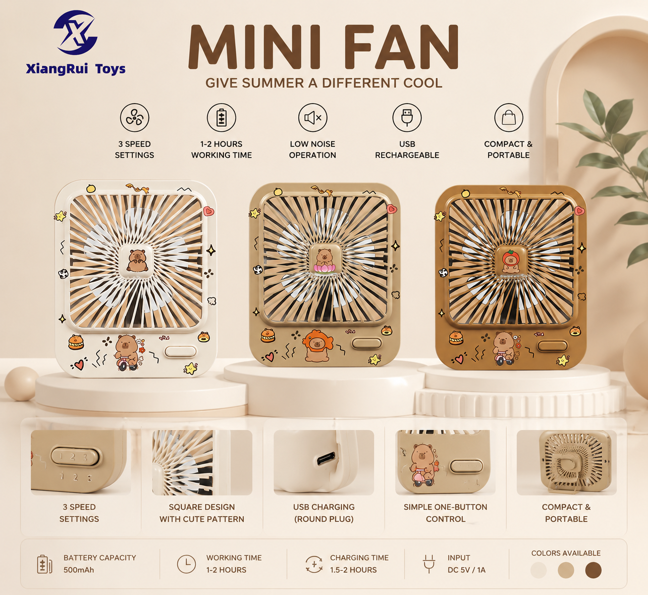 Rechargeable Mini Desk Fan NO.21