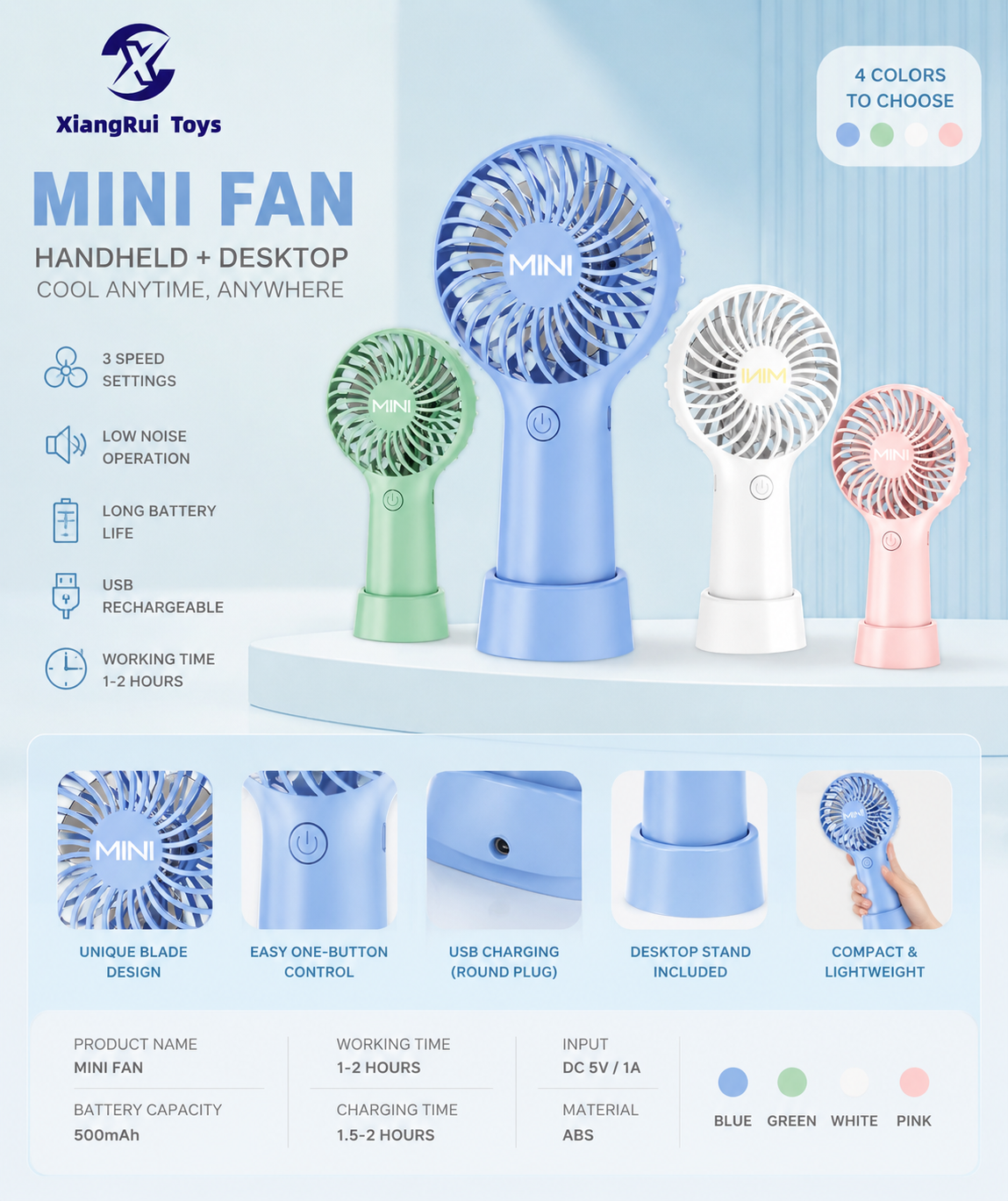 Rechargeable Handheld Fan NO.21
