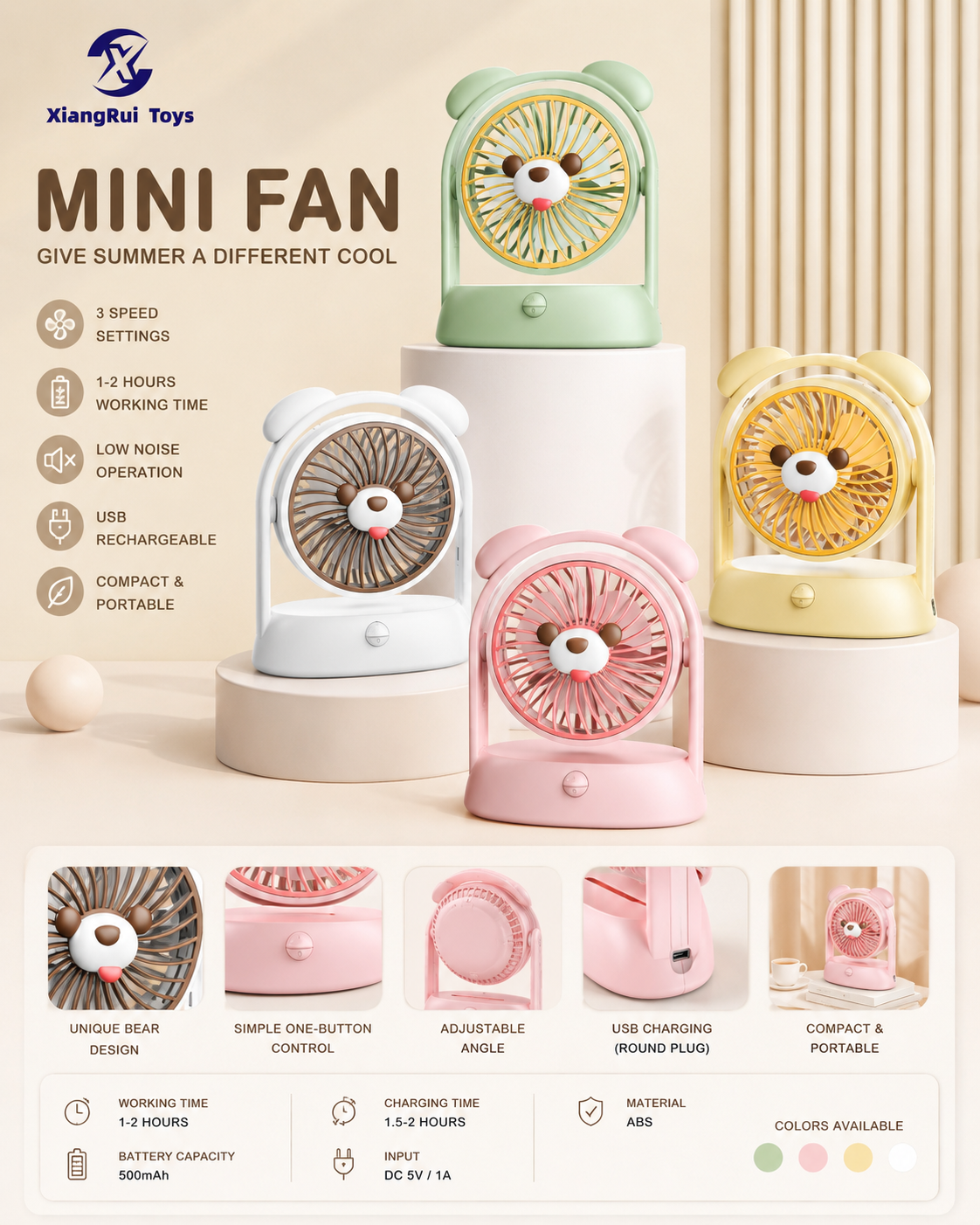 Rechargeable Mini Desk Fan   NO.21